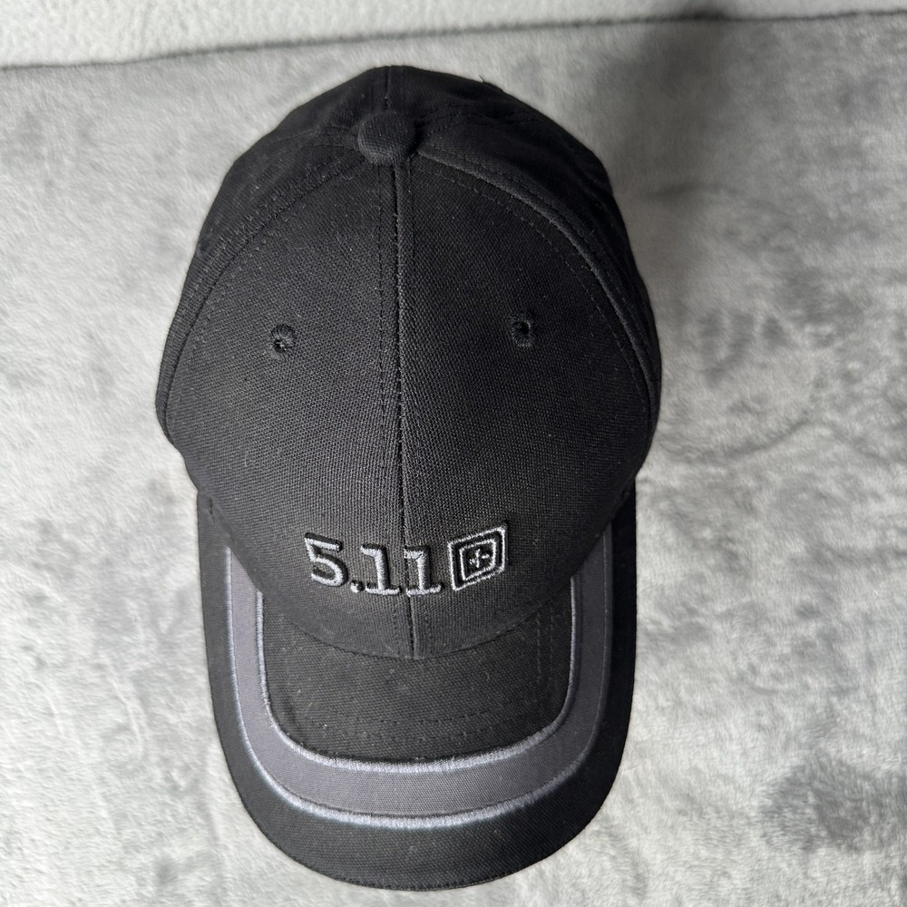 5.11 Tactical Hat Cap Strap‎ Back Black Gray Embroidered Logo Mens 2010 Outdoor - Picture 3 of 13